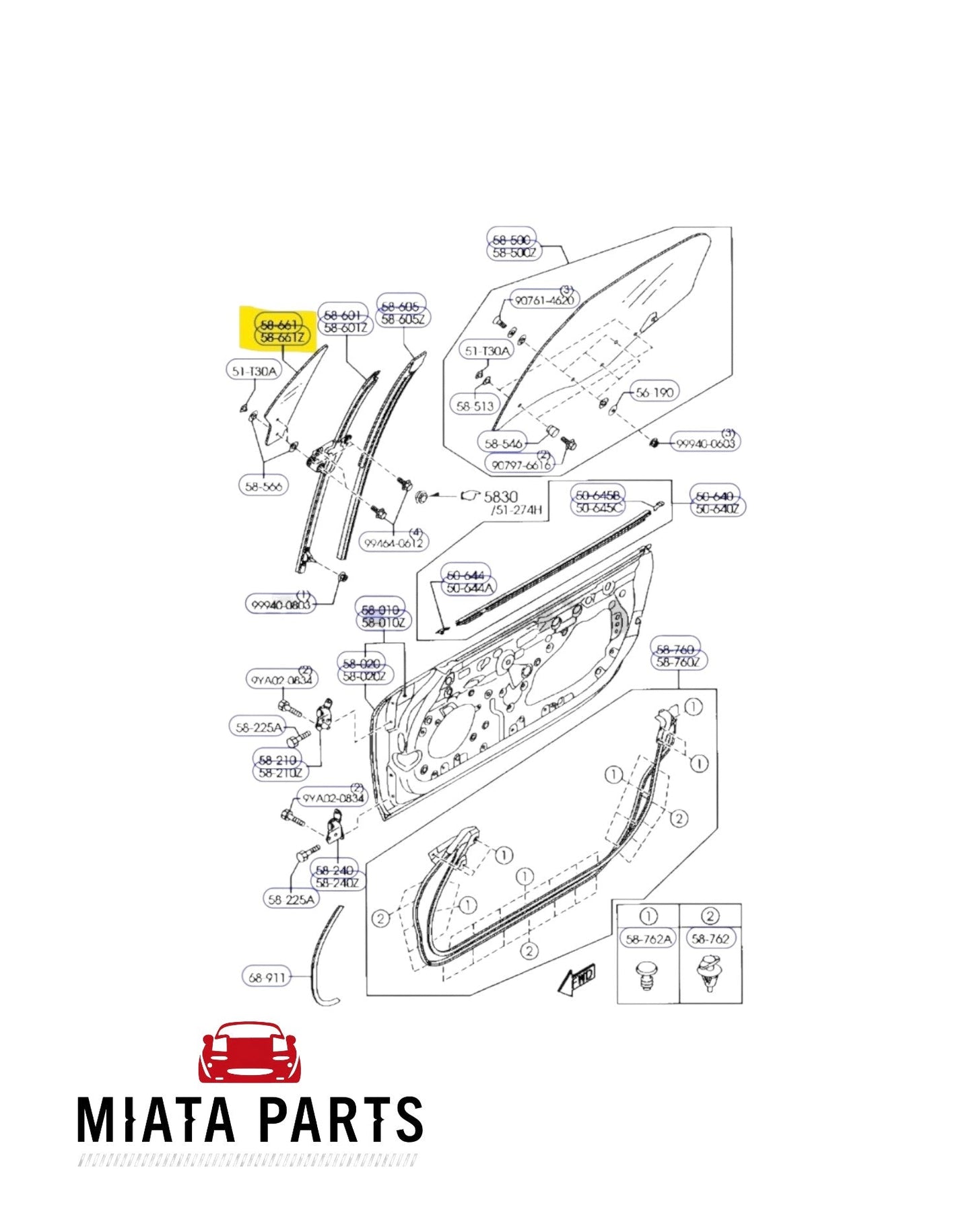 MX5 NC Quarter Glass (Used)