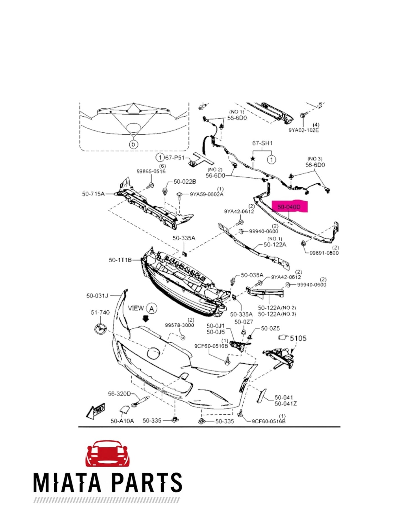 MX5 ND Front Lower Bumper Stiffener (New) (Genuine)